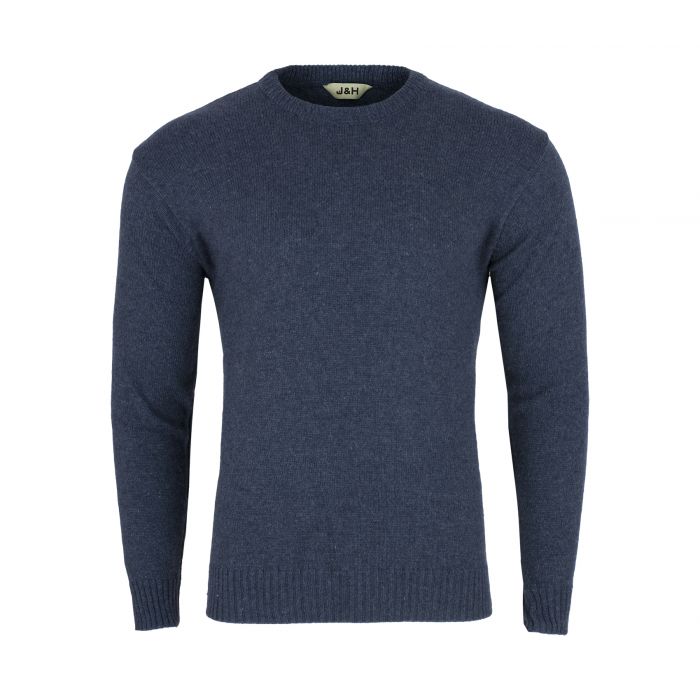 SWETER MĘSKI JEANSOWY POD SZYJĘ SZETLAND ROZ.M SW664