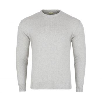 SWETER MĘSKI JASNO SZARY POD SZYJĘ SZETLAND ROZ.M SW667