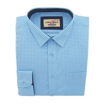 KOSZULA MĘSKA NIEBIESKA WE WZORKI 41 176-184 FW118