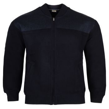 DUŻY SWETER MĘSKI GRANATOWY NA SUWAK Z KIESZENIAMI WEŁNA 4XL SW685