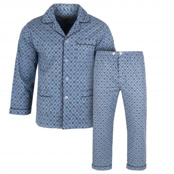 DUŻA PIŻAMA MĘSKA FLANELOWA ROZPINANA 4XL E68