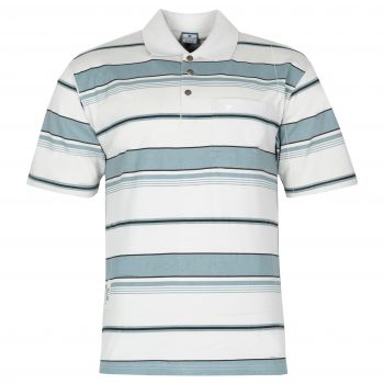 POLO MĘSKIE BEŻ JASNY W PASKI BAWEŁNA 3XL L189