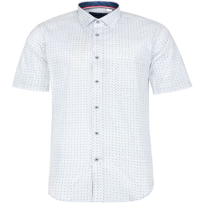 DUŻA KOSZULA MĘSKA BIAŁA WE WZORY 5XL 49/50 KW85KR