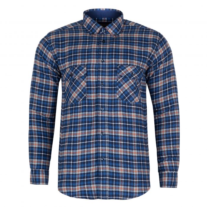 FLANELOWA KOSZULA MĘSKA W KRATKĘ FORMAX REGULAR BAWEŁNA XL FF67
