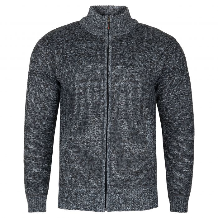SWETER MĘSKI CIEPŁY NA POLARZE STALOWY CAŁY SUWAK Z KIESZENIAMI 3XL SW710