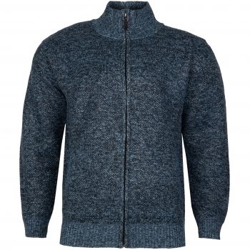 DUŻY SWETER MĘSKI CIEPŁY NA POLARZE JEANSOWY NA SUWAK KIESZENIE 4XL SW725