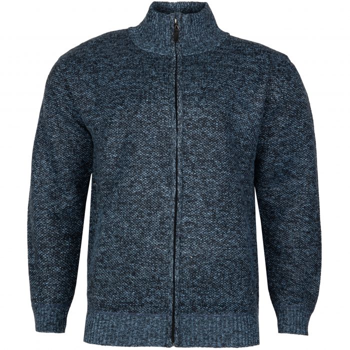 DUŻY SWETER MĘSKI CIEPŁY NA POLARZE JEANSOWY NA SUWAK KIESZENIE 4XL SW725