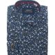 KOSZULA MĘSKA GRANATOWA W KWIATY RAYON JEDWABNA XXL 43/44 KW123