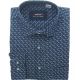 DUŻA KOSZULA MĘSKA GRANATOWA WE WZORY RAYON JEDWABNA 4XL 47/48 KW119