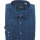 DUŻA KOSZULA MĘSKA GRANATOWA WE WZORKI RAYON JEDWABNA 5XL 49/50 KW124