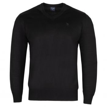 SWETER MĘSKI W SEREK CZARNY GŁADKI ROZ.L SW714