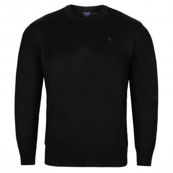 SWETER MĘSKI POD SZYJĘ CZARNY GŁADKI XL SW715