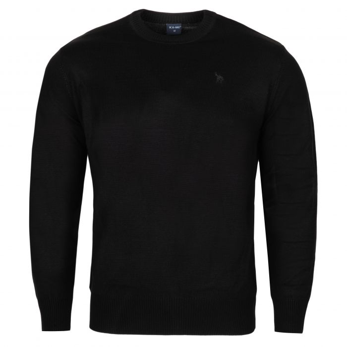 SWETER MĘSKI POD SZYJĘ CZARNY GŁADKI XXL SW715