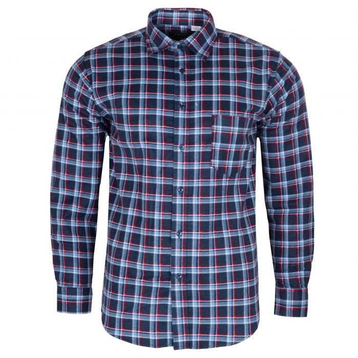 FLANELOWA KOSZULA MĘSKA W KRATKĘ 100% BAWEŁNY ROZ.M 39/40 KF1