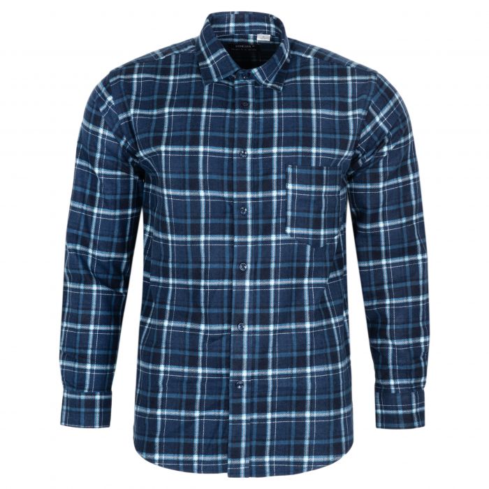 FLANELOWA KOSZULA MĘSKA W KRATKĘ 100% BAWEŁNY ROZ.M 39/40 KF3