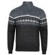 SWETER MĘSKI CIEPŁY NA POLARZE STALOWY CZARNY WE WZORY 3XL SW736