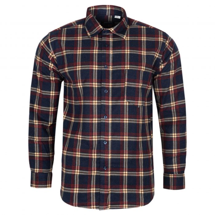 FLANELOWA KOSZULA MĘSKA W KRATKĘ 100% BAWEŁNY 3XL 45/46 KF4
