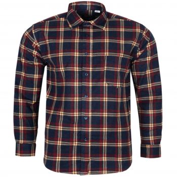 DUŻA FLANELOWA KOSZULA MĘSKA W KRATKĘ 100% BAWEŁNY 5XL 49/50 KF4
