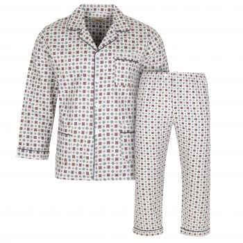PIŻAMA MĘSKA FLANELOWA ROZPINANA BAWEŁNA XL E81