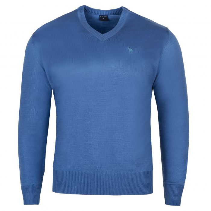 SWETER MĘSKI W SEREK NIEBIESKI GŁADKI ROZ.L SW780