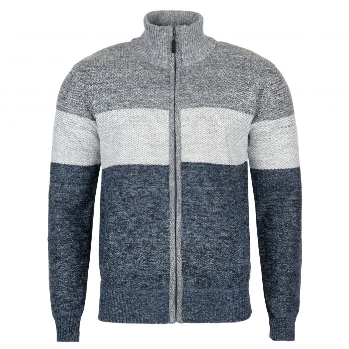 SWETER MĘSKI CIEPŁY NA POLARZE JEANSOWY NA SUWAK KIESZENIE PASY 3XL SW800