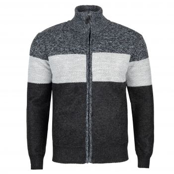 SWETER MĘSKI CIEPŁY NA POLARZE GRAFITOWY SUWAK KIESZENIE PASY 3XL SW801
