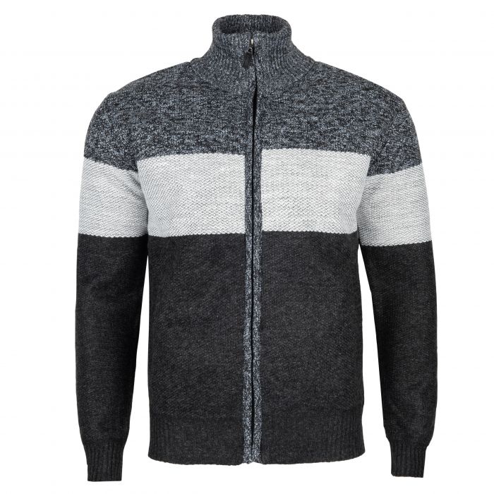 SWETER MĘSKI CIEPŁY NA POLARZE GRAFITOWY SUWAK KIESZENIE PASY 3XL SW801