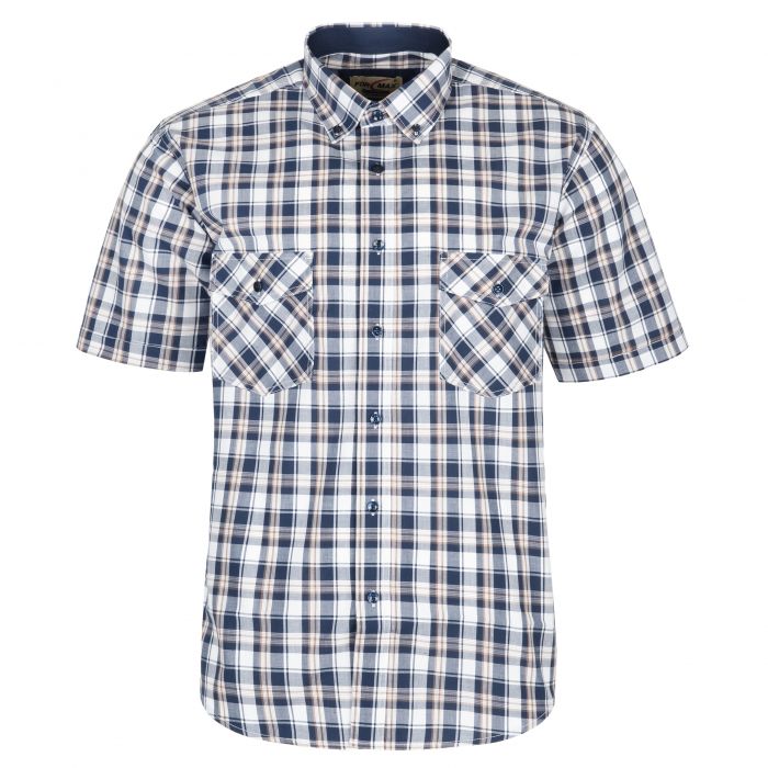 KOSZULA MĘSKA W KRATKĘ 100% BAWEŁNY DWIE KIESZENIE XXL 43/44 FS169KR