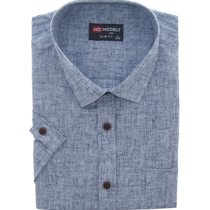 BAWEŁNIANA A'LA LNIANA KOSZULA MĘSKA JEANSOWA ROZ.L 40/41 M14KR