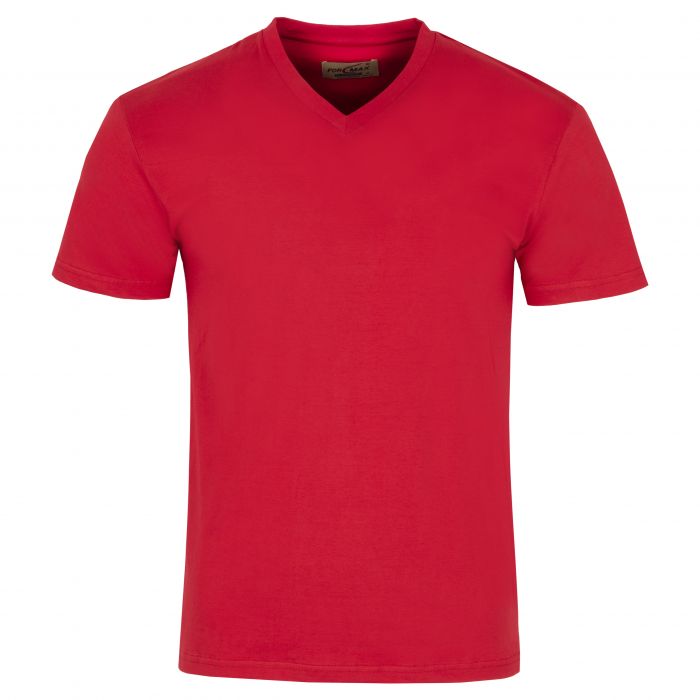 T-SHIRT MĘSKI CZERWONY KOSZULKA W SEREK 100% BAWEŁNY ROZ.M H66