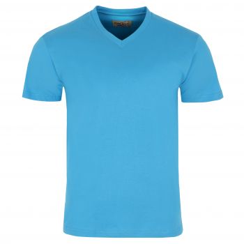 T-SHIRT MĘSKI TURKUSOWY KOSZULKA W SEREK 100% BAWEŁNY ROZ.M H67