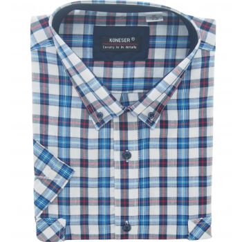 DUŻA KOSZULA MĘSKA W KRATKĘ 100% BAWEŁNY DWIE KIESZENIE 4XL 47/48 KS31KR