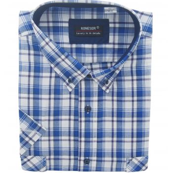 DUŻA KOSZULA MĘSKA W KRATKĘ 100% BAWEŁNY DWIE KIESZENIE 4XL 47/48 KS35KR