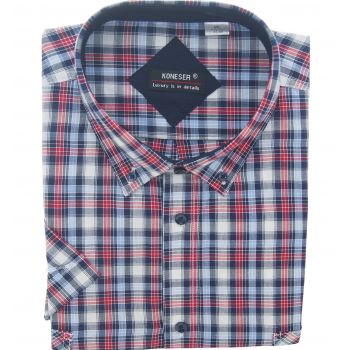 DUŻA KOSZULA MĘSKA W KRATKĘ 100% BAWEŁNY DWIE KIESZENIE 5XL 49/50 KS29KR