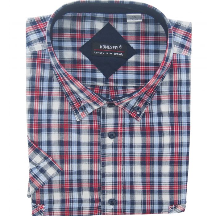 DUŻA KOSZULA MĘSKA W KRATKĘ 100% BAWEŁNY DWIE KIESZENIE 5XL 49/50 KS29KR