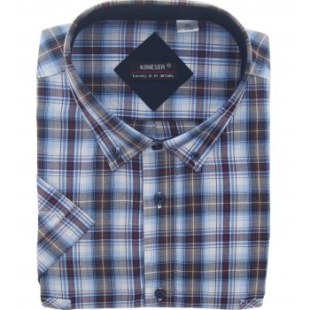DUŻA KOSZULA MĘSKA W KRATKĘ 100% BAWEŁNY DWIE KIESZENIE 4XL 47/48 KS37KR