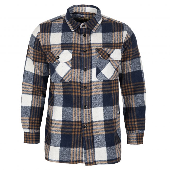 FLANELOWA GRUBSZA KOSZULA MĘSKA W KRATKĘ DWIE KIESZENIE XXL GF9