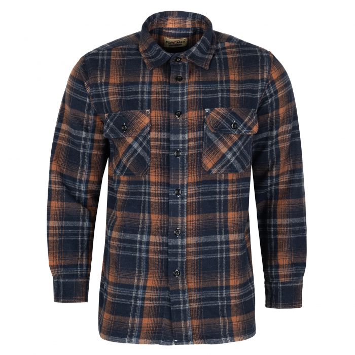 FLANELOWA GRUBSZA KOSZULA MĘSKA W KRATKĘ DWIE KIESZENIE 3XL GF12