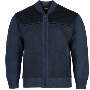 DUŻY SWETER MĘSKI JEANSOWY NA SUWAK Z KIESZENIAMI WEŁNA 5XL SW687