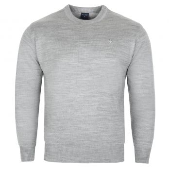 DUŻY SWETER MĘSKI POD SZYJĘ SZARY GŁADKI 7XL SW762
