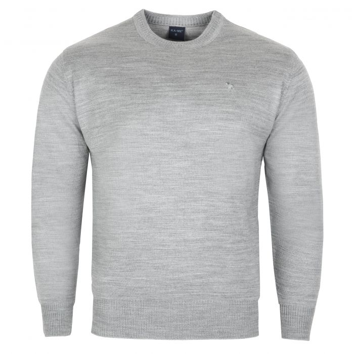 DUŻY SWETER MĘSKI POD SZYJĘ SZARY GŁADKI 7XL SW762