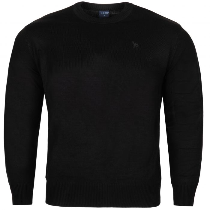 DUŻY SWETER MĘSKI POD SZYJĘ CZARNY GŁADKI 6XL SW715