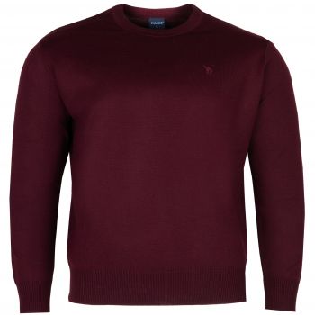 DUŻY SWETER MĘSKI POD SZYJĘ BORDOWY 7XL SW691