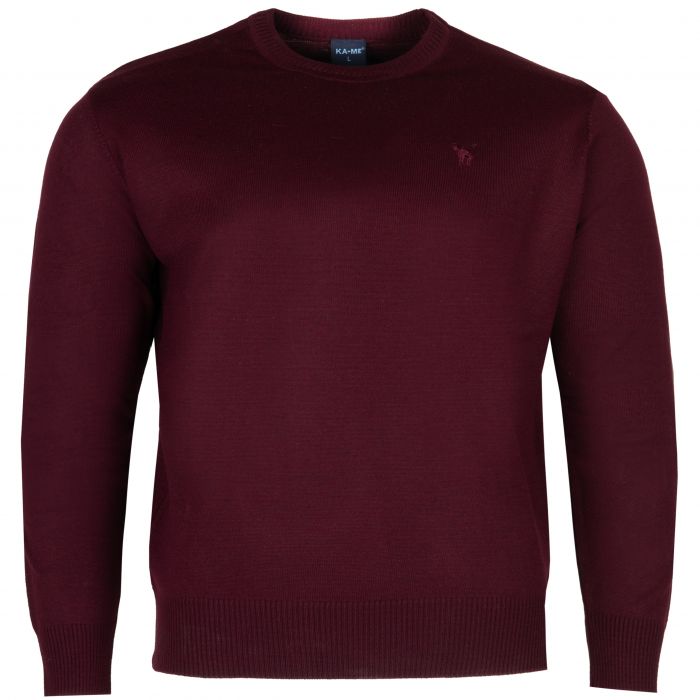 DUŻY SWETER MĘSKI POD SZYJĘ BORDOWY 7XL SW691