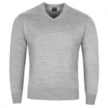 DUŻY SWETER MĘSKI W SEREK SZARY GŁADKI 5XL SW760