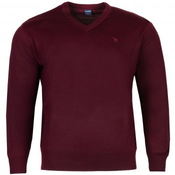 DUŻY SWETER MĘSKI W SEREK BORDOWY 5XL SW693