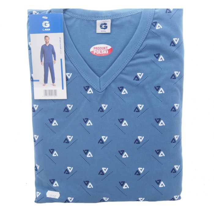 DUŻA PIŻAMA MĘSKA 100% BAWEŁNY PRODUKT POLSKI DŁUGI RĘKAW 5XL 2-137