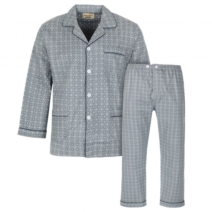 PIŻAMA MĘSKA FLANELOWA ROZPINANA BAWEŁNA 3XL E91