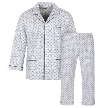 PIŻAMA MĘSKA FLANELOWA ROZPINANA BAWEŁNA 3XL E93