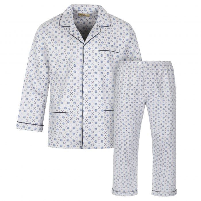 PIŻAMA MĘSKA FLANELOWA ROZPINANA BAWEŁNA 3XL E93